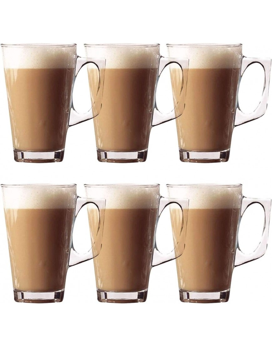 Lot de 6 tasses à café en verre au design spécial résistant à la chaleur Transparent 240 ml - BAW5QPYGJ