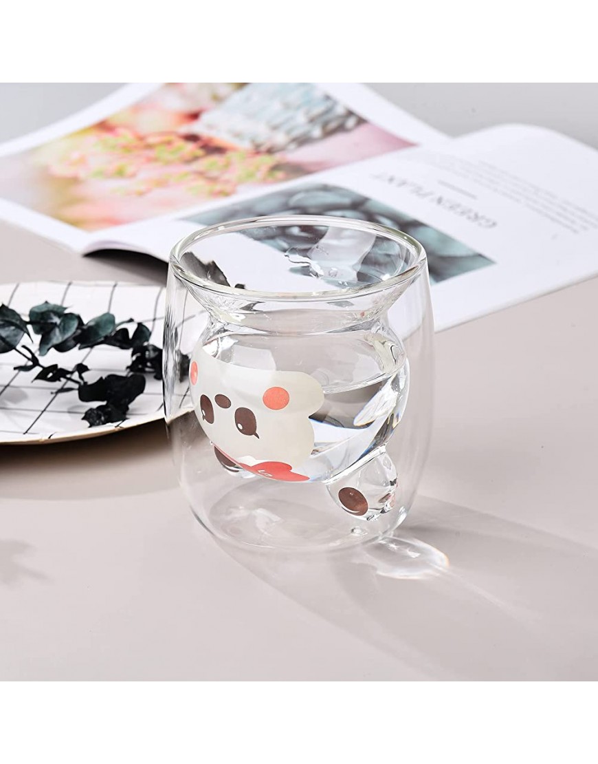 MSUIINT Jolie tasse en verre à double paroi Motif animal 3D Tasse en verre isotherme Tasse à expresso Tasse à thé Tasse à lait - BK3W2MZVL