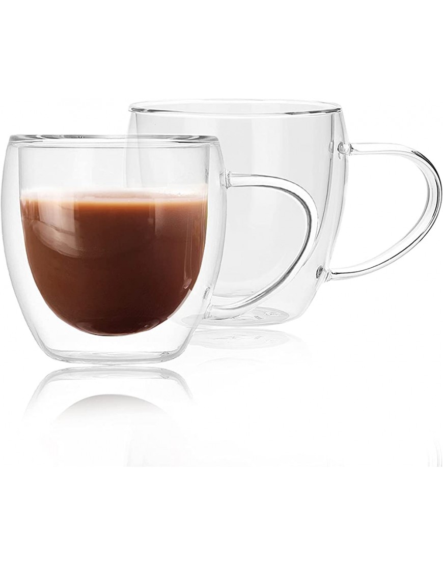 Tasses à café en verre à double paroi empilables avec poignée 250 ml - BM5BNYHVP